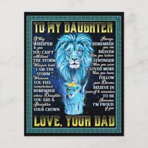 Flyer Regalo de león para mi hija, regalo de papá león