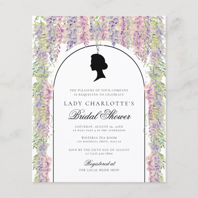 Flyer Regencia Floral Elegante Ducha Bridal (Frente)