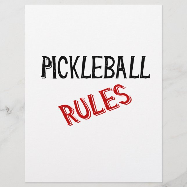Flyer reglas de pickleball bernando rojo negro (Frente)