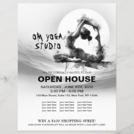 Flyer Reiki de yoga de una pierna de paloma de pichón de