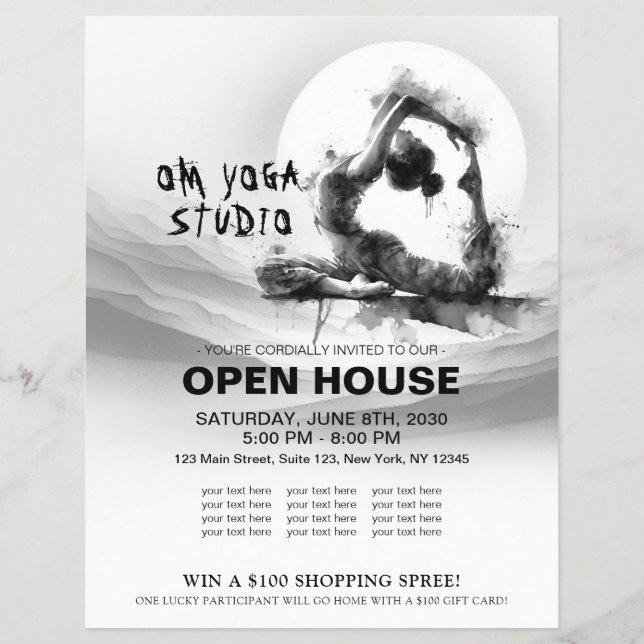 Flyer Reiki de yoga de una pierna de paloma de pichón de (Frente)