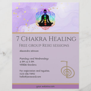 Flyer Reiki Master Zen Lavender Chakra Energy Healer