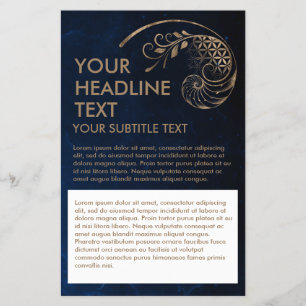 Flyer Relación de oro - Flor de vida - Geometría sagrada