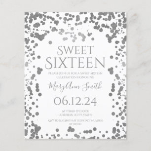 Flyer Relieve metalizado plateado de presupuesto Confett