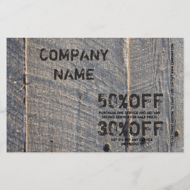 Flyer renovación de madera grunge Carpintería Construcci (Frente)