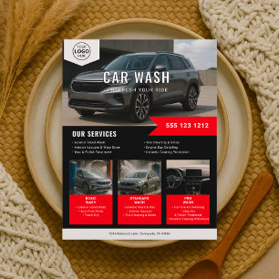 Flyer Rentabilidad de lavado de coches Negra Red