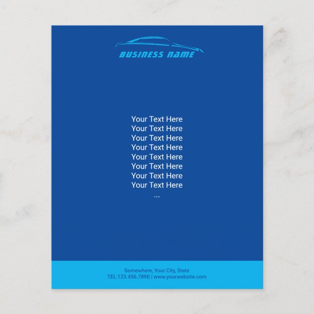 Flyer Reparación de automóviles Detallado de autos Azul  (Frente)