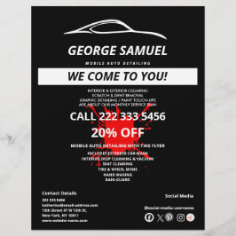 Flyer Reparación de Autos Personalizados y Detallado de