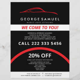 Flyer Reparación de Autos Personalizados y Detallado de 