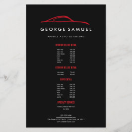 Flyer Reparación de Autos Personalizados y Detallado de 