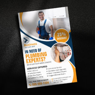 Flyer Reparación Profesional de Fontanería Fontanero Nar