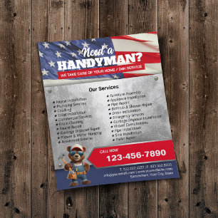 Flyer Reparación y mantenimiento de la casa de oso Patri