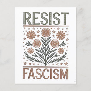 Flyer Resista al fascismo Floral Transgénero LGBTQ Anti 