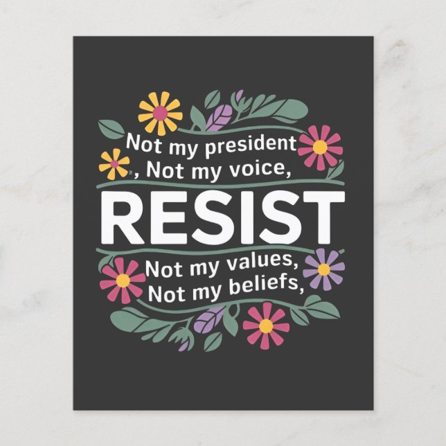 Flyer Resistir sutiles protestas fraguadas contra Trump  (Frente)