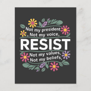 Flyer Resistir sutiles protestas fraguadas contra Trump 