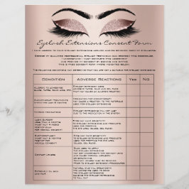Flyer Responsabilidad por extensión de Eyelash Rosa de e