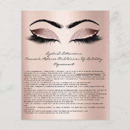 Flyer Responsabilidad por extensión de Eyelash Rosa de e