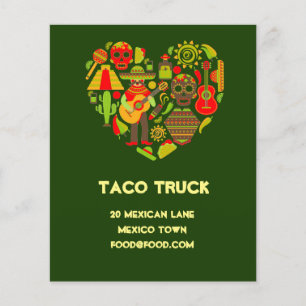 Flyer Restaurante de comida mexicana Taco truck