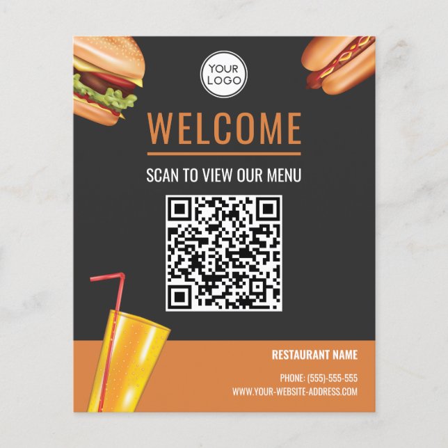Flyer Restaurante de Comida Rápida de Hamburguesas Escan (Frente)