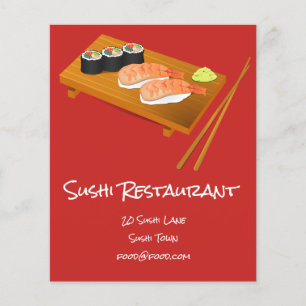 Flyer Restaurante de comida sushi japonés