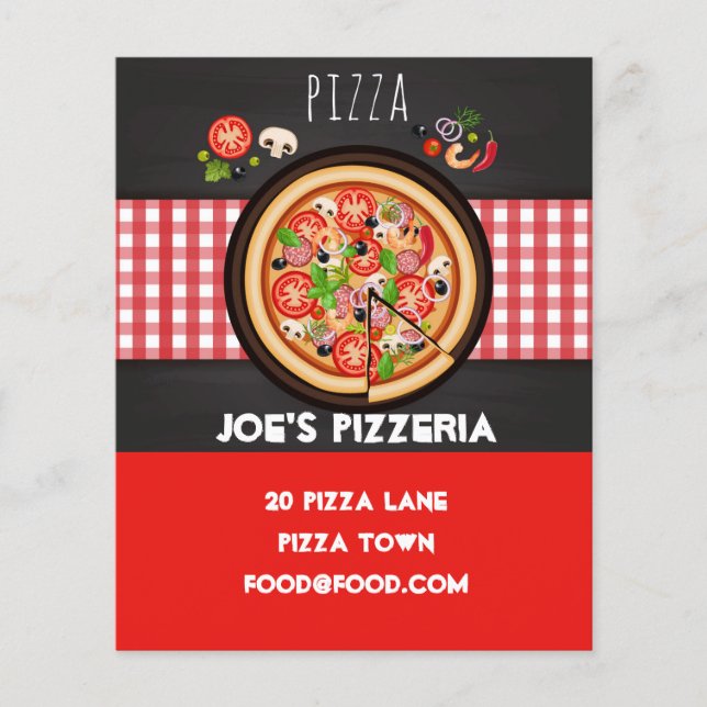 Flyer Restaurante gastronómico Pizzeria Pizza (Frente)