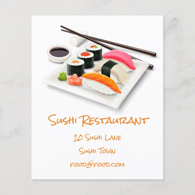 Flyer Restaurante japonés de comida moderna (Frente)