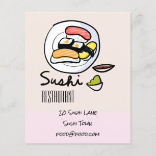 Flyer Restaurante japonés de comida moderna de sushi