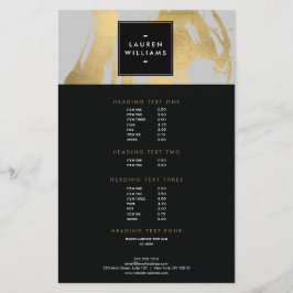 Flyer Resumen de brochas de oro falsas en gris
