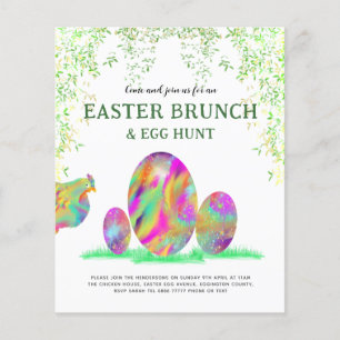 Flyer Resumen de la acuarela del Brunch de la cacería de