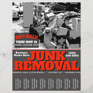Flyer RETIRADA DE JUNK.BOLSA DE GARBAGE HAULING PROmo Ho