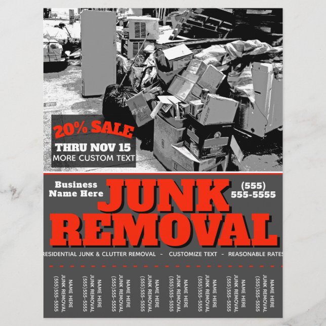Flyer RETIRADA DE JUNK.BOLSA DE GARBAGE HAULING PROmo Ho (Frente)