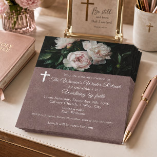 Flyer Retiro de Invierno para Mujeres Blush Rosa Floral