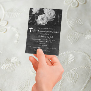 Flyer Retiro de invierno para mujeres Flor blanca Iglesi
