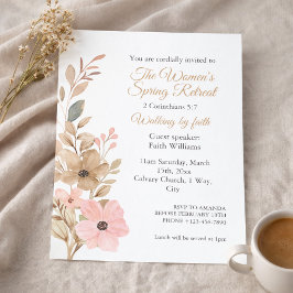 Flyer Retiro de Primavera para Mujeres Invitación a la F