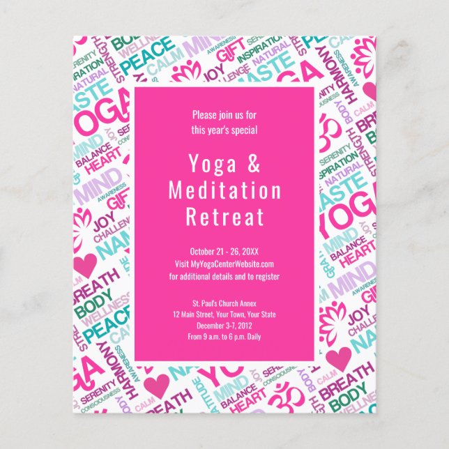 Flyer Retiro o taller de Yoga Meditation Event (Frente)