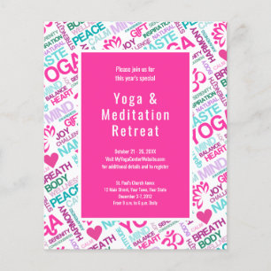 Flyer Retiro o taller de Yoga Meditation Event