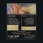 Flyer Retrato de atención de uñas, clínica de podiatría,<br><div class="desc">Retrato de atención de uñas,  clínica de podiatría,  folleto publicitario podiatra de The Business Card Store.</div>