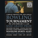 Flyer Retrato de Bowler, Torneo de Bowling de 10 pines<br><div class="desc">Retrato De Bowler,  Volantes De Publicidad Del Torneo De Bowling De Diez Pines Por La Tienda De Tarjetas De Negocios.</div>