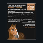 Flyer Retrato de caballo, instructor de equitación, Acad<br><div class="desc">Retrato De Caballo,  Instructor De Viaje,  Volantes Publicitarios De La Academia Por La Tienda De Tarjetas De Negocios.</div>