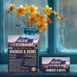 Flyer Retrato de casa, Windows & Door Fitter Company<br><div class="desc">Retrato de casa,  Volante publicitario de Window & Door Fitter Company por The Business Card Store.</div>