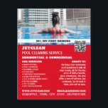 Flyer Retrato De Cuero Femenino, Limpieza De Piscina<br><div class="desc">Retrato de mor femenino,  Volante publicitario del servicio de limpieza de piscinas por la tienda de tarjetas de visita.</div>