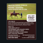 Flyer Retrato de equitación, instructor de equitación, A<br><div class="desc">Retrato De Caballo,  Instructor De Viaje,  Volantes Publicitarios De La Academia Por La Tienda De Tarjetas De Negocios.</div>