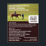 Flyer Retrato de equitación, instructor de equitación, A<br><div class="desc">Retrato De Caballo,  Instructor De Viaje,  Volantes Publicitarios De La Academia Por La Tienda De Tarjetas De Negocios.</div>