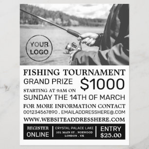 Flyer Retrato de pesca, Anuncio del Torneo de Pesca
