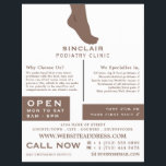 Flyer Retrato de pie, clínica de podología, podólogo<br><div class="desc">Retrato de pie,  clínica de podología,  folleto publicitario de podólogo por The Business Card Store.</div>