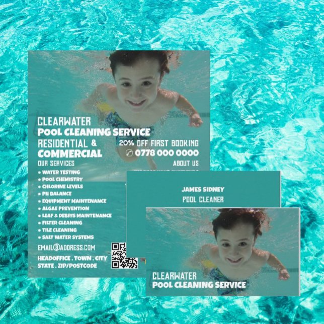 Flyer Retrato Infantil De Bañera, Limpieza De Piscina (Subido por el creador)