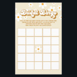 Flyer Retro Daisy bridal Shower Bingo<br><div class="desc">Daisy retro en la tarjeta de juego de bingo de ducha marrón y marrón marrón marrón y marrón marrón.</div>