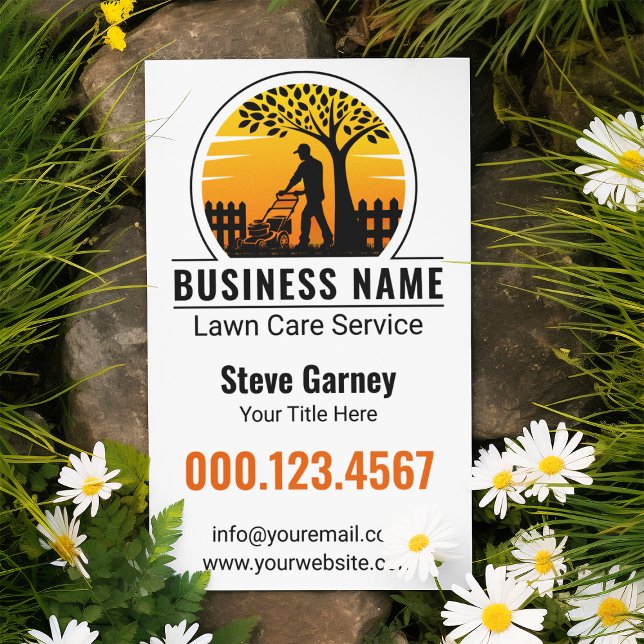 Flyer Retro Naranja Sunset Gardener Lawrence Care Servic (Subido por el creador)