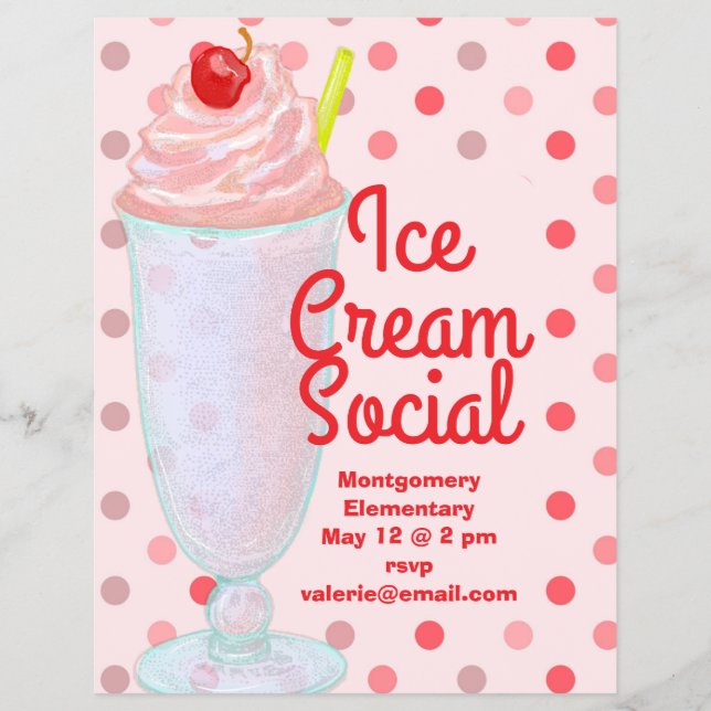 Flyer Reunión de Helado Social (Frente)