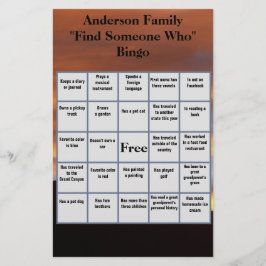 Flyer Reunión Familiar Encuentra a alguien y Juegos de q